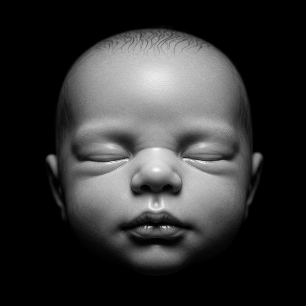 Clear 3D ultrasound of a baby's face